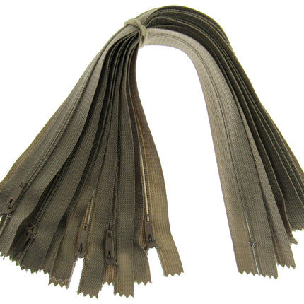 Nylon Closed End Cushion Zips No3 12" to 22" Black Grey Cream Beige Bulk Qty - ThreadandTrimmings