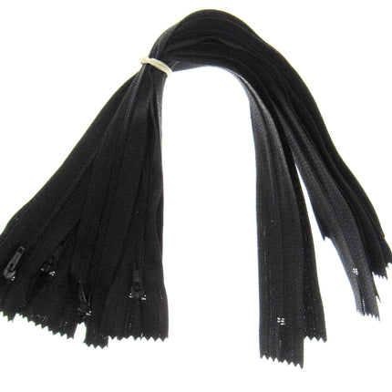 Nylon Closed End Cushion Zips No3 12" to 22" Black Grey Cream Beige Bulk Qty - ThreadandTrimmings