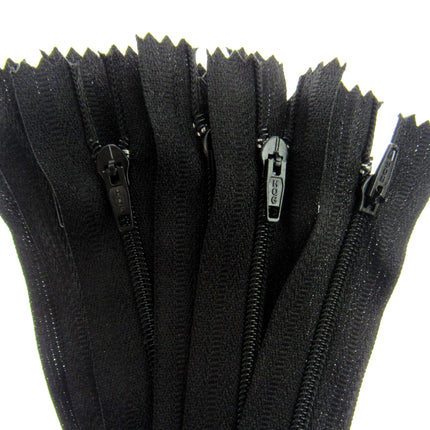 Nylon Closed End Cushion Zips No3 12" to 22" Black Grey Cream Beige Bulk Qty - ThreadandTrimmings