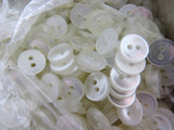 Round White Shirt Buttons with 2 Holes Basic Polyester 11.5mm