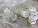 Round White Shirt Buttons with 2 Holes Basic Polyester 11.5mm