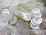Round White Shirt Buttons with 2 Holes Basic Polyester 11.5mm