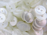Round White Shirt Buttons with 2 Holes Basic Polyester 11.5mm