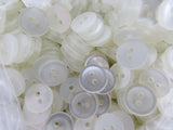Round White Shirt Buttons with 2 Holes Basic Polyester 11.5mm