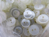 Round White Shirt Buttons with 2 Holes Basic Polyester 11.5mm