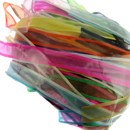 Bags of Ribbon Chiffon Organza Ribbon Bundles Bags of 20 Pcs 10mm 15mm 25mm - ThreadandTrimmings