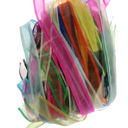 Bags of Ribbon Chiffon Organza Ribbon Bundles Bags of 20 Pcs 10mm 15mm 25mm - ThreadandTrimmings