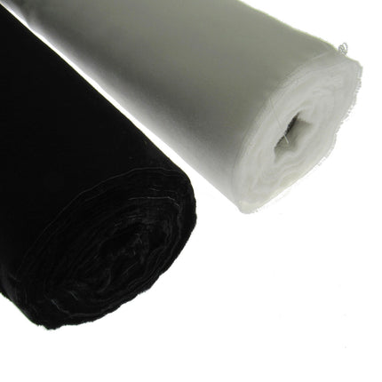 100% Cotton Woven Fusible Interfacing 112cm Wide Black White Per Metre
