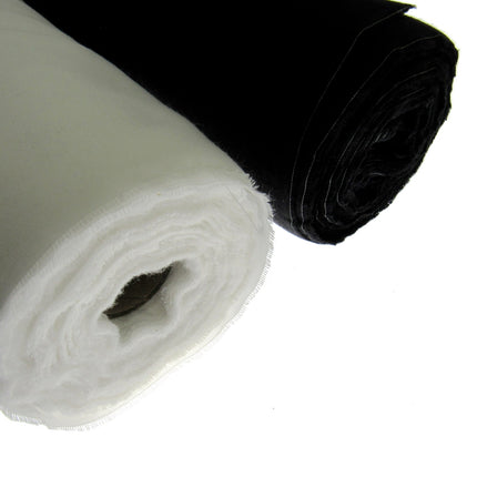 100% Cotton Woven Fusible Interfacing 112cm Wide Black White Per Metre