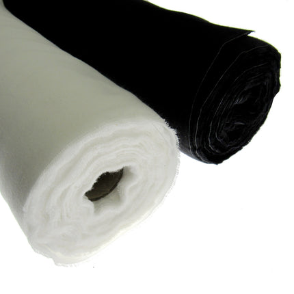 100% Cotton Woven Fusible Interfacing 112cm Wide Black White Per Metre