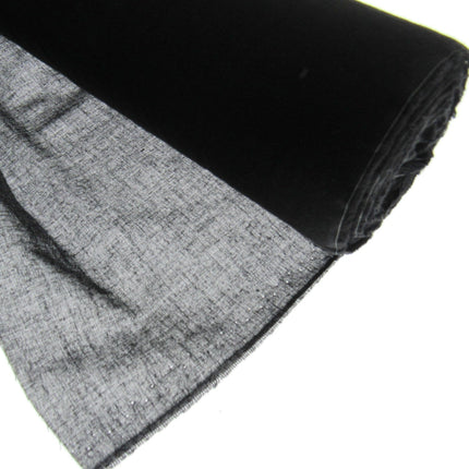 100% Cotton Woven Fusible Interfacing 112cm Wide Black White Per Metre
