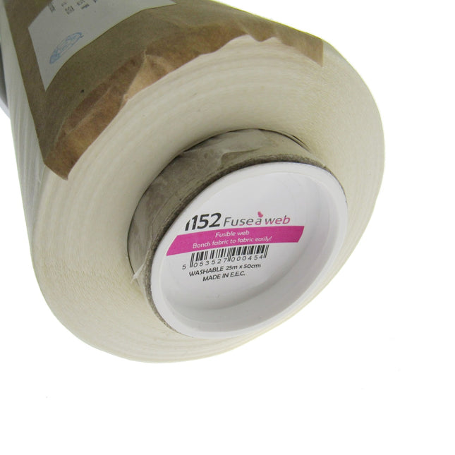 Fuse-A-Web Iron-On Bonding Web Applique Hemming 50cm Wide White Fabric Bond