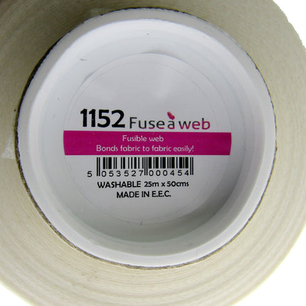 Fuse-A-Web Iron-On Bonding Web Applique Hemming 50cm Wide White Fabric Bond