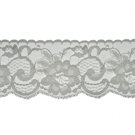 Flat Nylon Lace 55mm Wide Scalloped Edge Flower Pattern 3m 5660