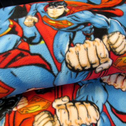 Superman Fleece Fabric 100% Polyester 1m 148cm Wide 220gsm
