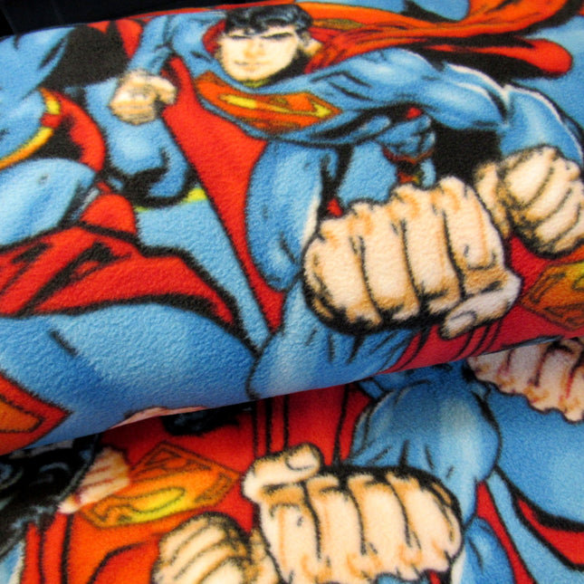 Superman Fleece Fabric 100% Polyester 1m 148cm Wide 220gsm
