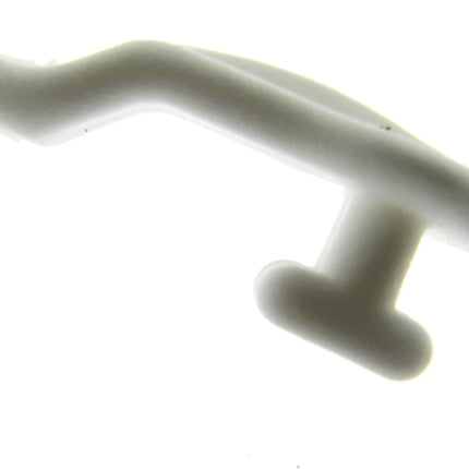 White plastic nova curtain glider on a white background