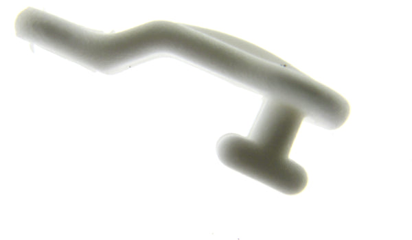 White plastic nova curtain glider on a white background