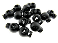 Cord Lock Toggle Stoppers Round Black Plastic Spring Loaded Cord Locks 5mm Hole
