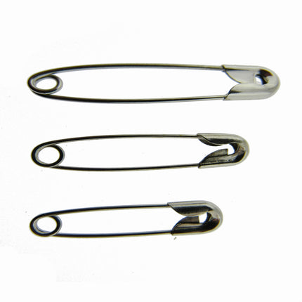 Mild Steel Nickel Plated Safety Pins 5 Sizes 22mm to 55mm Rust Proof UK