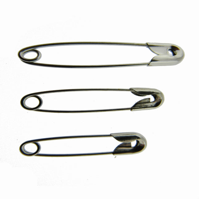 Mild Steel Nickel Plated Safety Pins 5 Sizes 22mm to 55mm Rust Proof UK
