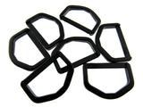 D Rings - Black Plastic Delrin D Rings - Size 25mm & 38mm - Packs of 10 & 100