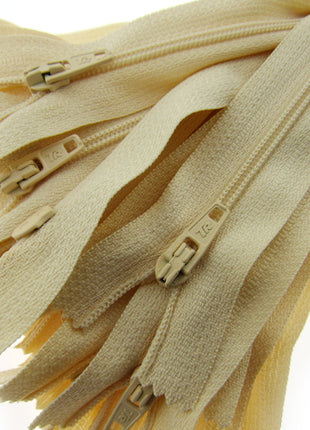 5 Pack Nylon Closed End Trebla Zips 3mm Dark Neutrals Cushion Fasteners - ThreadandTrimmings