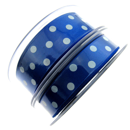 Spotty Satin Polka Dot Ribbon by Berrisford's - 3m Length - 15mm or 25mm - ThreadandTrimmings