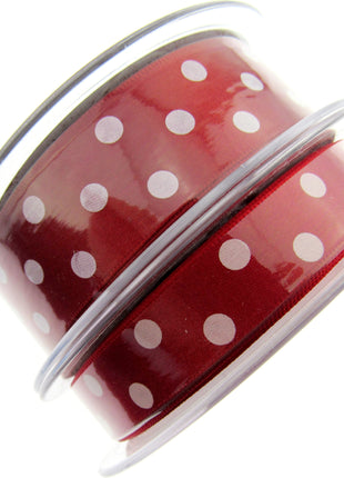 Spotty Satin Polka Dot Ribbon by Berrisford's - 3m Length - 15mm or 25mm - ThreadandTrimmings