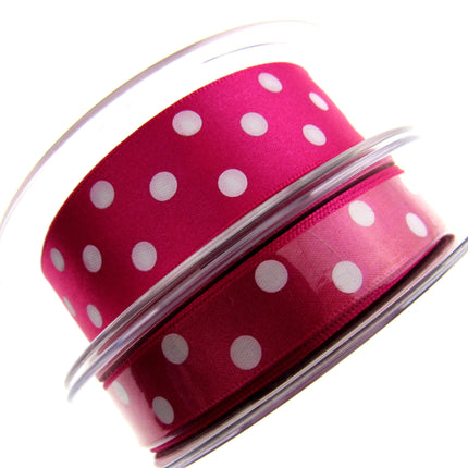 Spotty Satin Polka Dot Ribbon by Berisford's From The Essentials Range - 25mm - ThreadandTrimmings