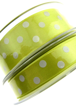 Spotty Satin Polka Dot Ribbon by Berrisford's - 3m Length - 15mm or 25mm - ThreadandTrimmings