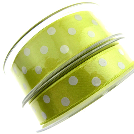 Spotty Satin Polka Dot Ribbon by Berrisford's - 3m Length - 15mm or 25mm - ThreadandTrimmings