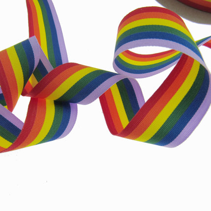 Rainbow Ribbon for Gay Pride Celebrations & Festivals 15mm LGBTQ - ThreadandTrimmings