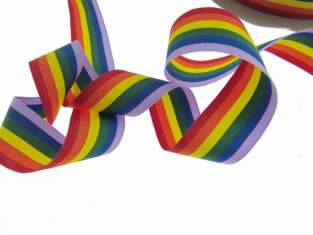 Rainbow Ribbon for Gay Pride Celebrations & Festivals 15mm LGBTQ - ThreadandTrimmings