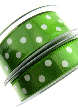 Spotty Satin Polka Dot Ribbon by Berrisford's - 3m Length - 15mm or 25mm - ThreadandTrimmings