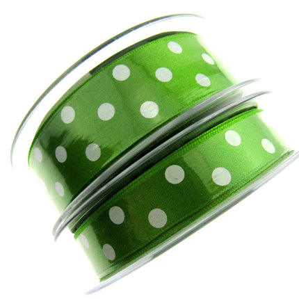 Spotty Satin Polka Dot Ribbon by Berrisford's - 3m Length - 15mm or 25mm - ThreadandTrimmings