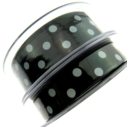 Spotty Satin Polka Dot Ribbon by Berrisford's - 3m Length - 15mm or 25mm - ThreadandTrimmings