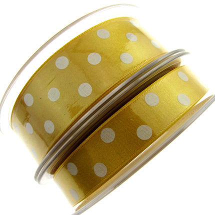 Spotty Satin Polka Dot Ribbon by Berisford's From The Essentials Range - 25mm - ThreadandTrimmings