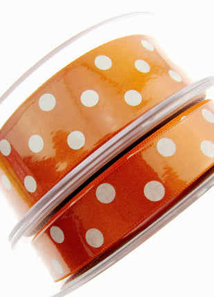 Spotty Satin Polka Dot Ribbon by Berrisford's - 3m Length - 15mm or 25mm - ThreadandTrimmings