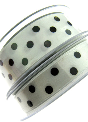 Spotty Satin Polka Dot Ribbon by Berrisford's - 3m Length - 15mm or 25mm - ThreadandTrimmings