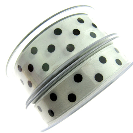 Spotty Satin Polka Dot Ribbon by Berisford's From The Essentials Range - 25mm - ThreadandTrimmings