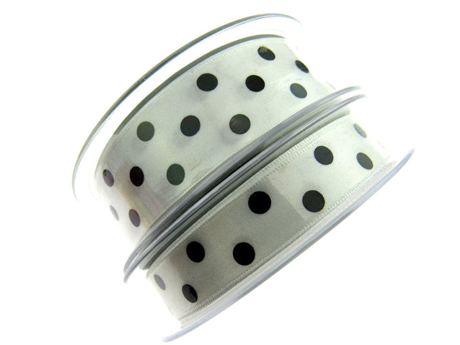 Spotty Satin Polka Dot Ribbon by Berisford's From The Essentials Range - 25mm - ThreadandTrimmings