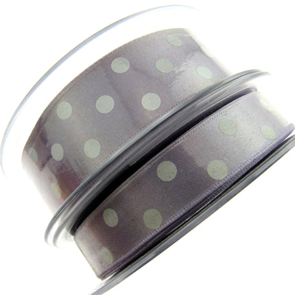 Spotty Satin Polka Dot Ribbon by Berrisford's - 3m Length - 15mm or 25mm - ThreadandTrimmings