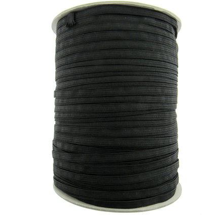 Flat Cord Elastic 3mm to 12mm Black and White 5m 10m 25m