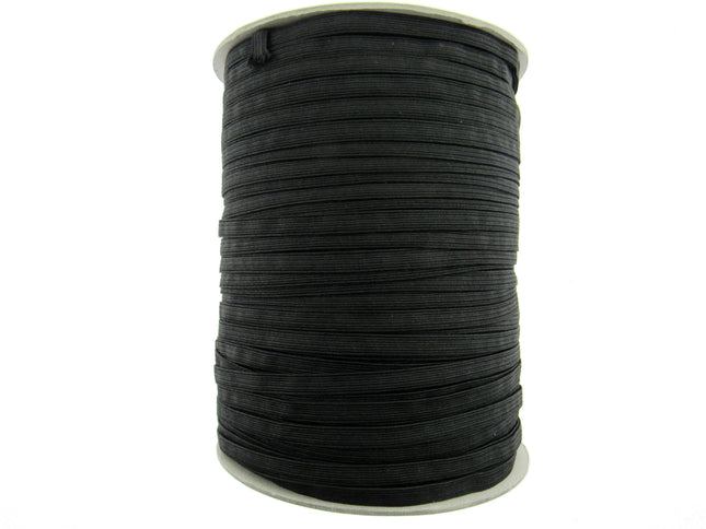 Flat Cord Elastic 3mm to 12mm Black and White 5m 10m 25m