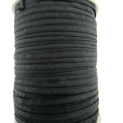 Flat Cord Elastic 3mm to 12mm Black and White 5m 10m 25m