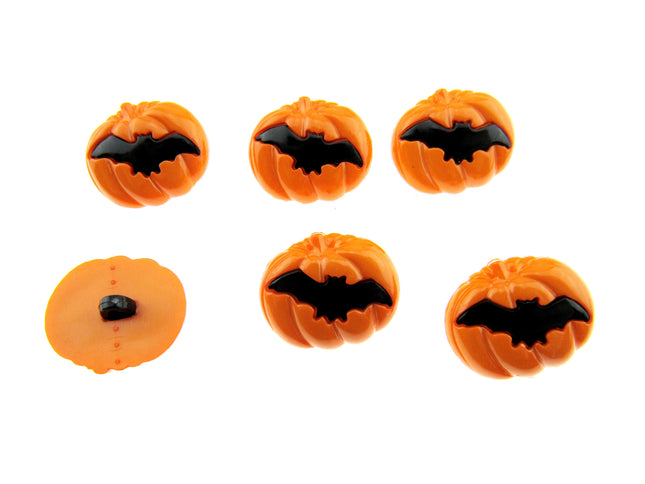 Halloween Buttons Pumpkin Spooky Costumes Craft Novelty Shank Back Pack of 6