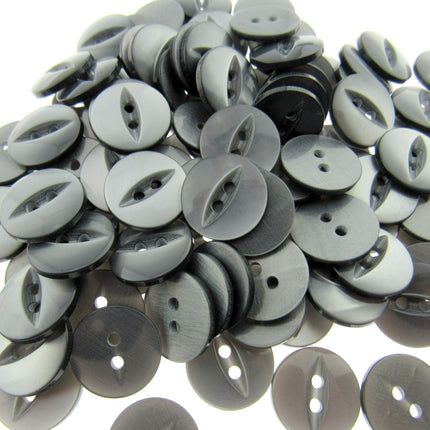Round Fisheye Buttons Polyester 2-Hole Knitwear Sewing Craft Value Pack CFISH