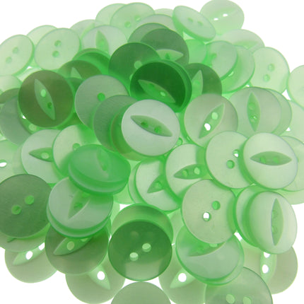 Round Fisheye Buttons Polyester 2-Hole Knitwear Sewing Craft Value Pack CFISH