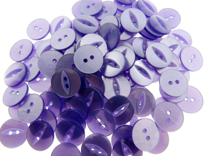 Round Fisheye Buttons Polyester 2-Hole Knitwear Sewing Craft Value Pack CFISH - ThreadandTrimmings